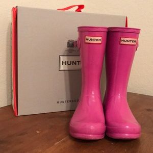 Authentic Girls Hunter Boots Lipstick Pink Size 13
